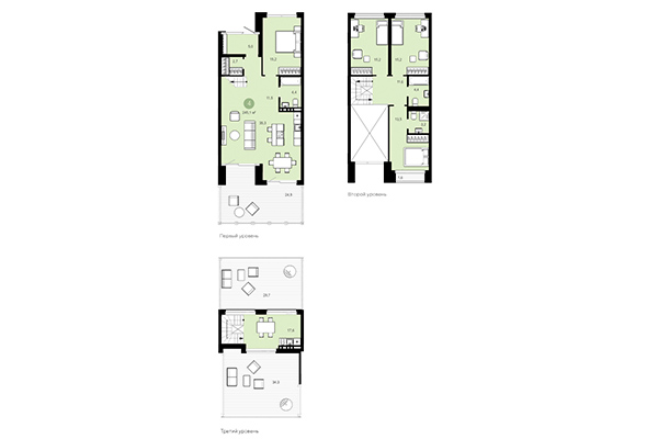 4-комнатная квартира 245,10 м&sup2; в Европейский берег. Планировка